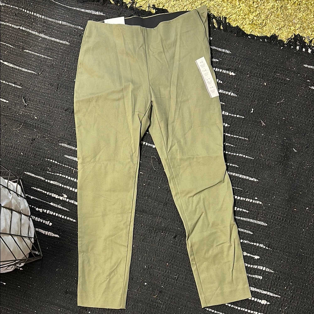 A New Day Skinny Ankle Pants Sz 4 Regular High Rise Olive Green Stretch NWTs